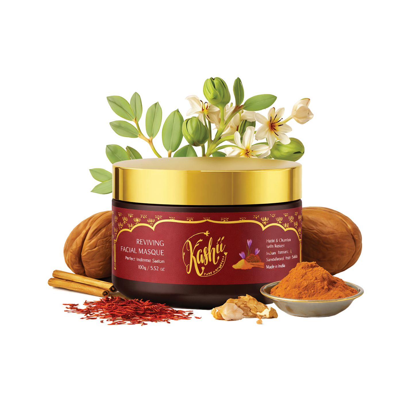 Saffron, Walnut, Sandalwood & Turmeric Face Mask  